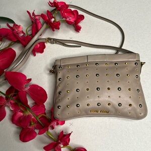 ♥️🌸 Miu Miu StuddedLeather Crossbody Purse 🌸♥️